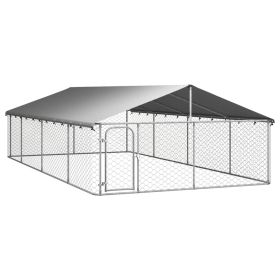 Outdoor Dog Kennel with Roof 236.2"x118.1"x59.1"