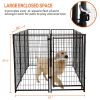 10-Panel Heavy Duty Metal Dog Kennel, Pet Playpen With Door, Outdoor Backyard Fence for Dogs Pets, 82.7"L x 55.1"W x 45.3"H, Black