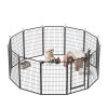 12 Panels Heavy Duty Metal Playpen with door,39.37"H Dog Fence Pet Exercise Pen for Outdoor